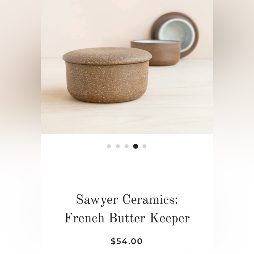 Sawyer Ceramics French Butter Keeper Hand Crafted Stoneware